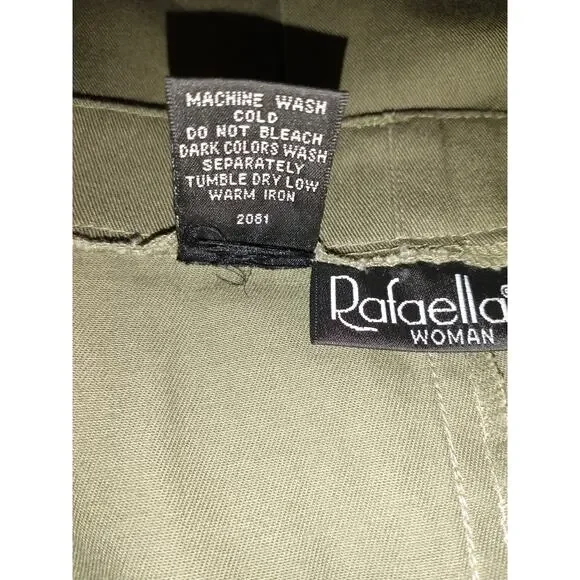 Vintage Rafaella Skirt Olive Green Size 22W Straight Front Cute Retro Spring
